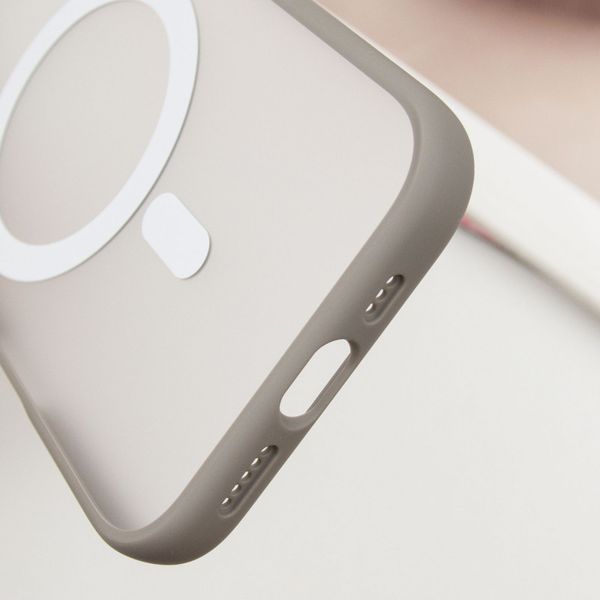 TPU+PC чохол Blueo Skin Friendly Frosted with MagSafe для Apple iPhone 16 (6.1") Сірий 319478 фото