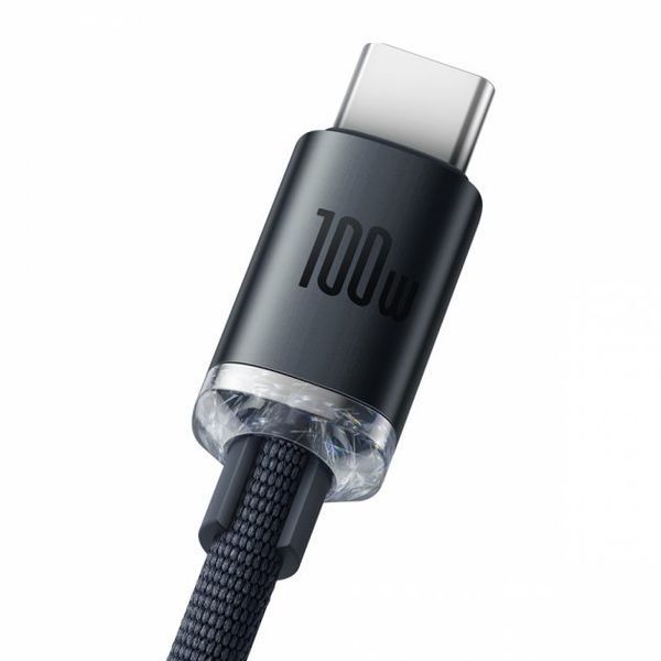 Кабель Baseus Crystal Shine Series Fast Charging Data USB кабель USB To Type-C 100W 1.2m (CAJY000401) Black 260555 фото