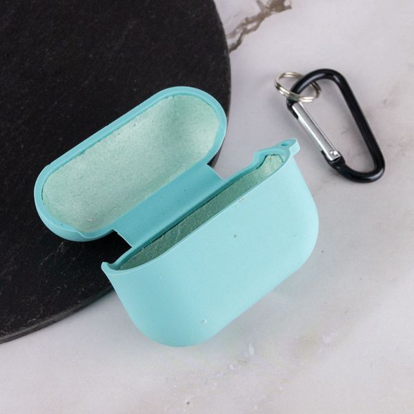 Силіконовий футляр з мікрофіброю для навушників Airpods Pro 2 / Pro Бірюзовий / Marine Green 262190 фото