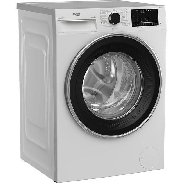 Пральна машина Beko фронтальна, 8кг, 1400, A+++, 55см, дисплей, пар, інвертор, AutoDose, білий (B5WFU58436W) 375171 фото