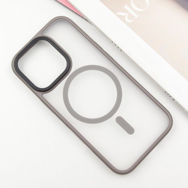 TPU+PC чохол Metal Buttons with MagSafe для Apple iPhone 16 Pro Max (6.9") Сірий 318289 фото