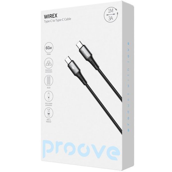 Кабель Proove WireX Type-C to Type-C 60W (1m) black (CCWX60002201) 388071 фото