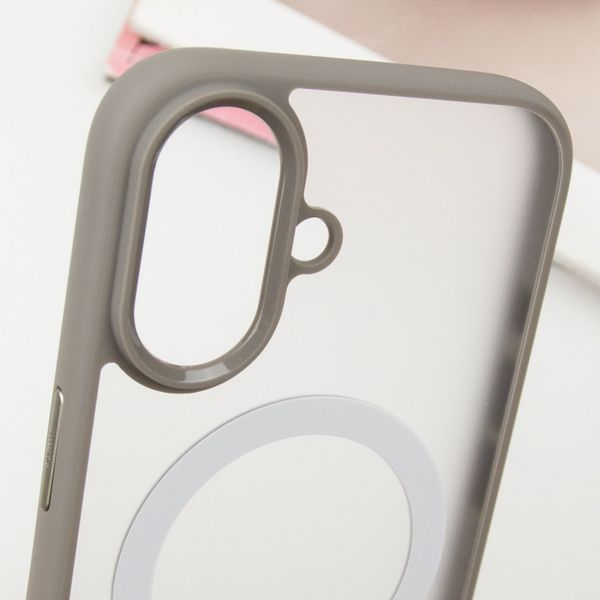 TPU+PC чохол Blueo Skin Friendly Frosted with MagSafe для Apple iPhone 16 (6.1") Сірий 319478 фото