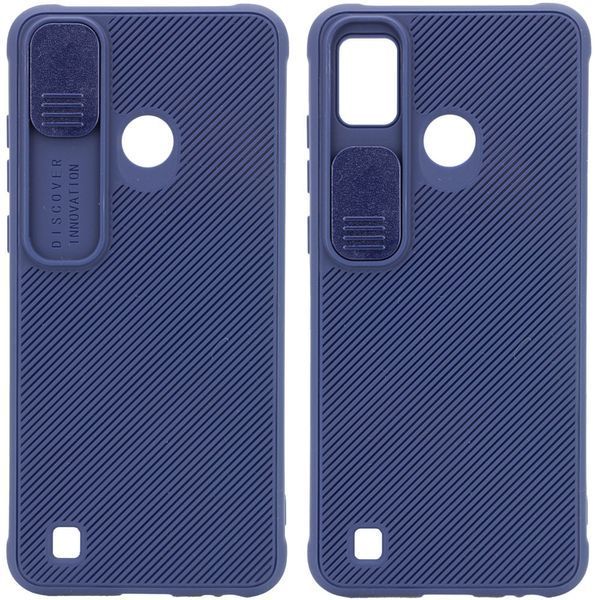 Чехол Camshield TPU со шторкой защищающей камеру для TECNO POP 4 Pro Синий 211404 фото