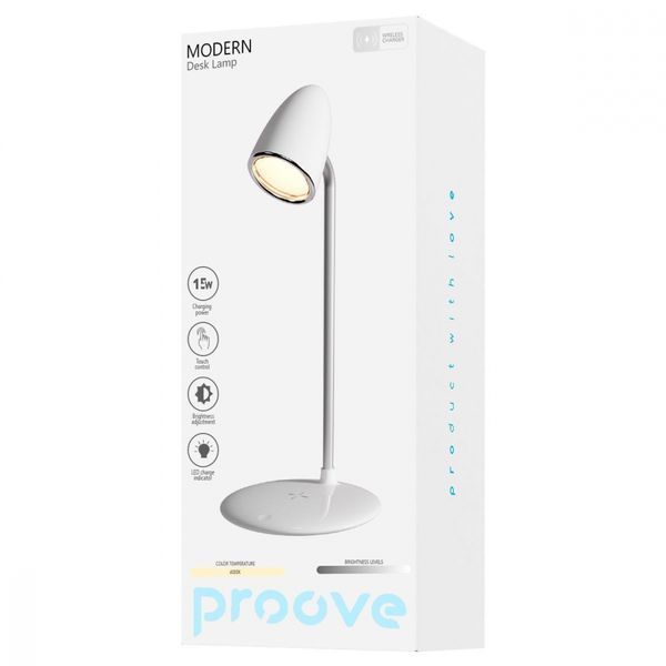 Настільна лампа з Бездротовою Зарядкою Proove Modern (PLMD05002007) Beige 338887 фото
