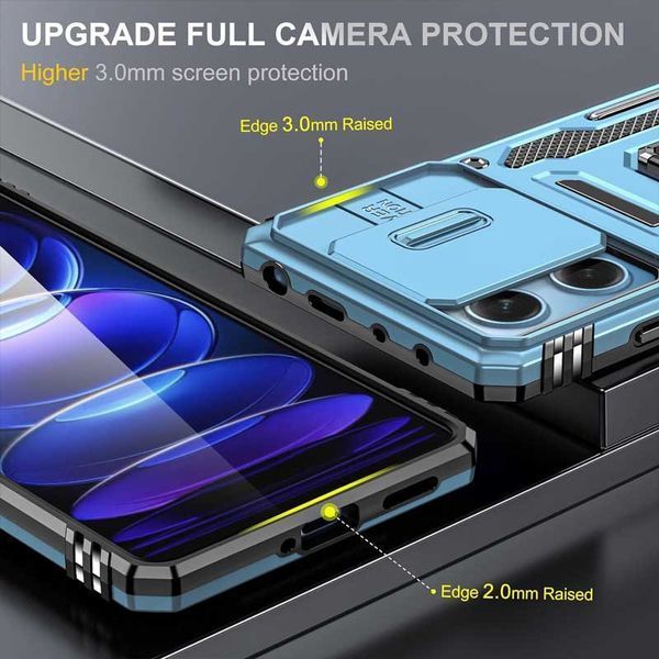 Ударостійкий чохол Camshield Army Ring для Xiaomi Redmi 12 / Poco M6 Pro 5G Блакитний / Light Blue 283608 фото