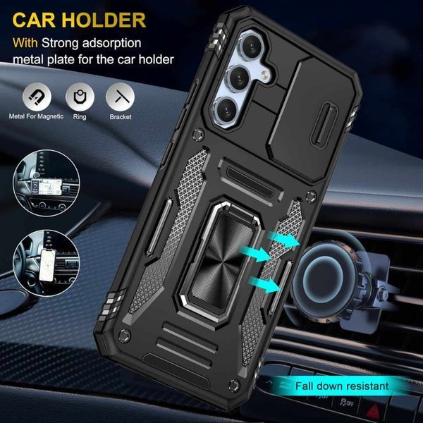 Ударостійкий чохол Camshield Army Ring для Samsung Galaxy A54 5G Чорний / Black 271453 фото