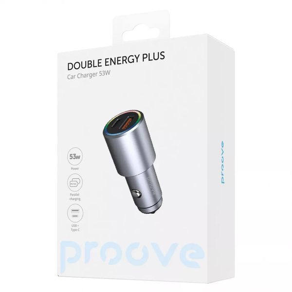 АЗП Proove Double Energy Plus 53W (USB + Type-C) (ACDE53110004) Metal Gray 286753 фото