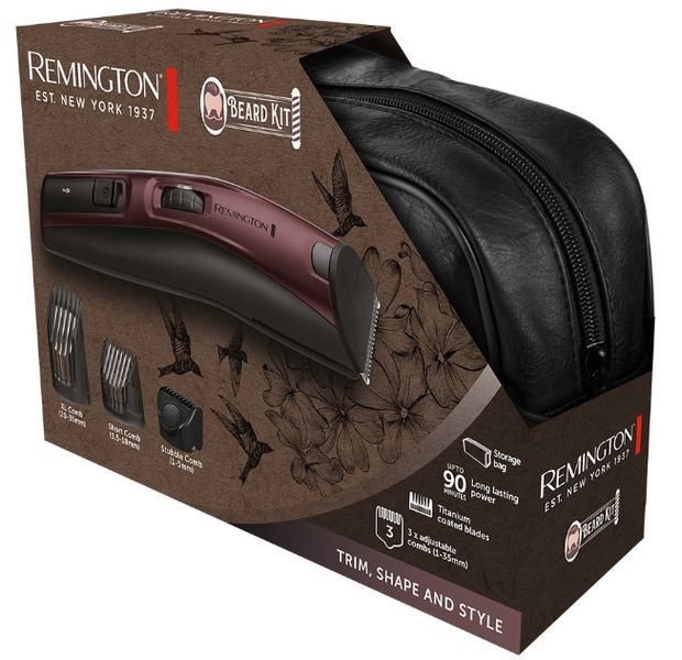 Тример Remington Beard Kit, для бороди, вусів і голови, акум., титан.напил., бордовий (MB4047) 370099 фото
