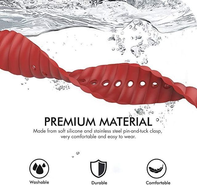 AhaStyle Premium Rugged Silicone Band for Apple Watch 42/44/45 mm Dark Red 264655 фото