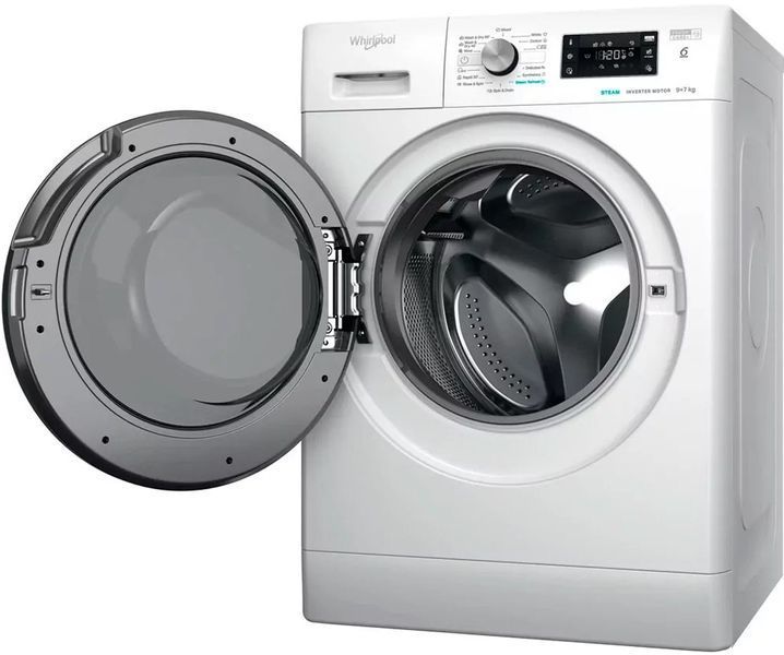 Прально-сушильна машина Whirlpool фронтальна, 9(7)кг, 1600, A+, 60см, дисплей, пара, інвертор, білий (FFWDB976258BVUA) 374947 фото