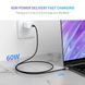 Кабель UGREEN US261 USB Type-C To USB Type-C 60W Round Cable Nickel Plating Aluminum Shell 3A 0.5m Black/Gray (50149) 278773 фото 3