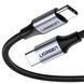 Кабель UGREEN US261 USB Type-C To USB Type-C 60W Round Cable Nickel Plating Aluminum Shell 3A 0.5m Black/Gray (50149) 278773 фото 1
