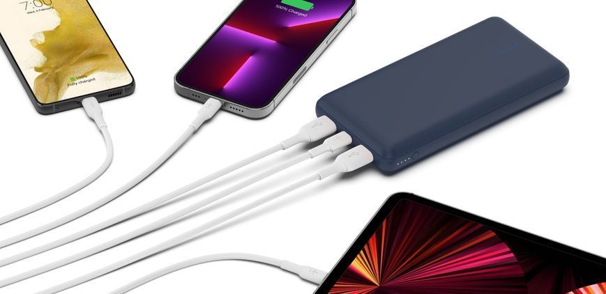 Акумулятор портативний літій-іонний Power Bank Belkin 20000мА&middot;год, 15Вт, 2хUSB-A/USB-C, рожевий (BPB012BTRG) 373038 фото