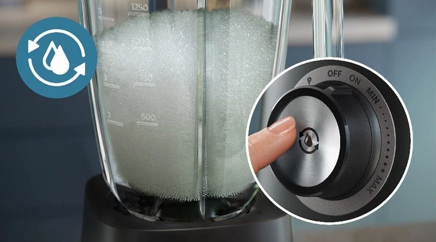 Блендер PHILIPS стаціонарний Series 5000, 1200Вт, чаша-2000мл, скло, склянка в комплекті, чорний (HR3041/00) 370568 фото