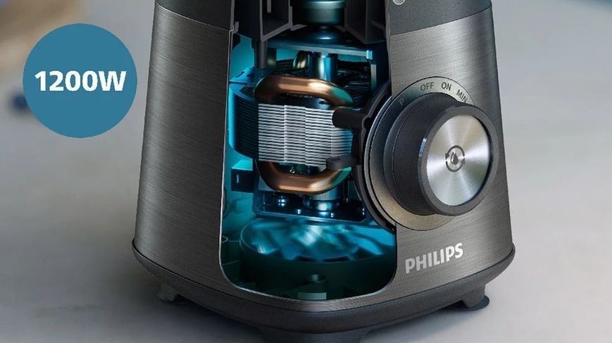Блендер PHILIPS стаціонарний Series 5000, 1200Вт, чаша-2000мл, скло, склянка в комплекті, чорний (HR3041/00) 370568 фото