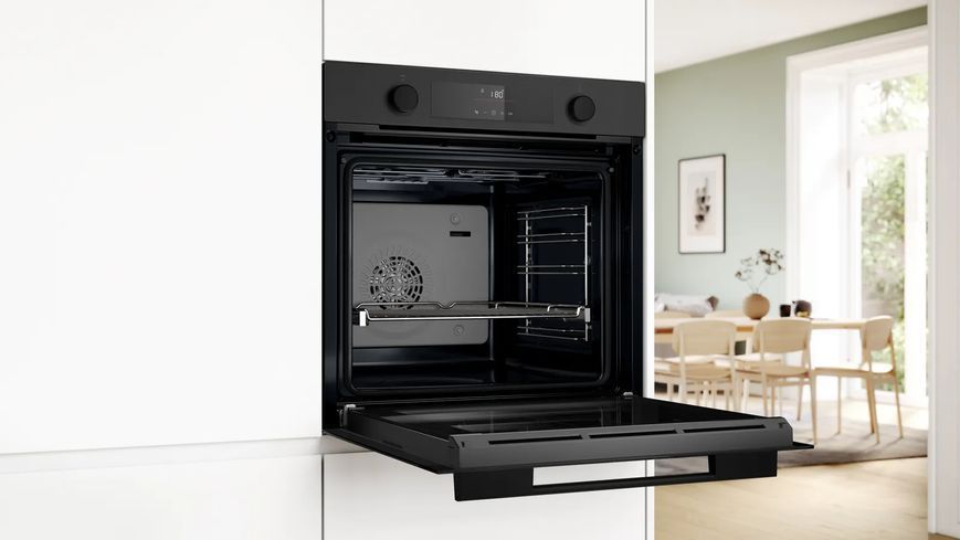 Духова шафа Bosch електрична, 76л, A, дисплей, конвекція, телескопічні направляючі, темно-сірий 390019 фото