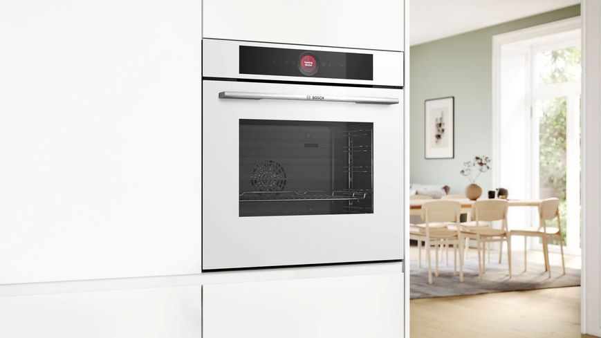 Духова шафа Bosch електрична, 71л, A+, дисплей, конвекція, білий (HBG7341W1) 367360 фото