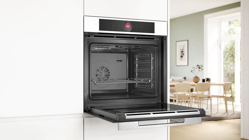 Духова шафа Bosch електрична, 71л, A+, дисплей, конвекція, білий (HBG7341W1) 367360 фото