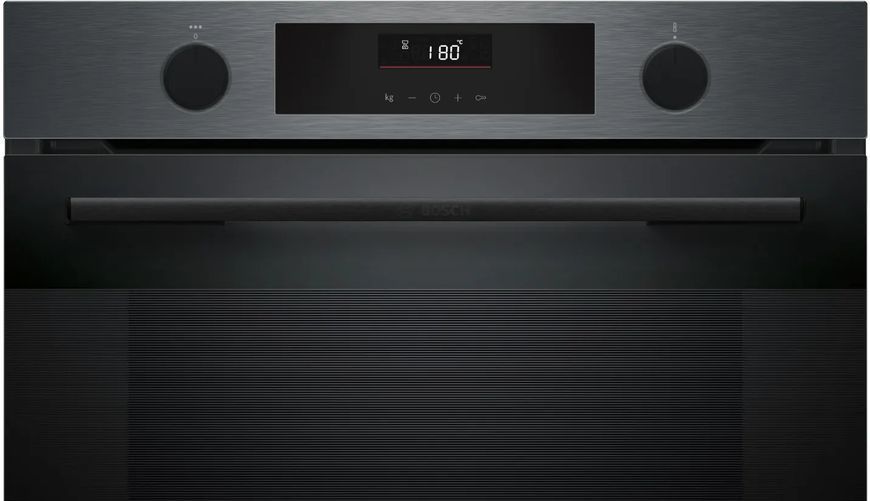 Духова шафа Bosch електрична, 76л, A, дисплей, конвекція, телескопічні направляючі, темно-сірий 390019 фото