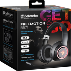гарнітура DEFENDER (63572) FreeMotion B571, LED, BT, Чорний 307023 фото