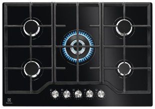 Варильна поверхня Electrolux газова на склі, 75см, чавун, чорний (KGG75362K) 370174 фото