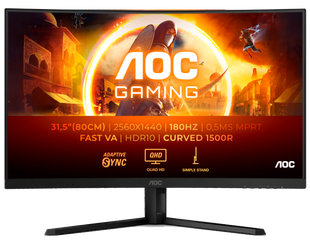 Монiтор TFT AOC 31.5&rdquo; CQ32G4VE VA QHD Curved 180Hz 2*HDMI DP Black 319100 фото