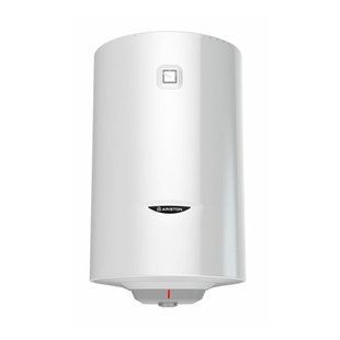 Водонагрівач електр. Ariston круглий PRO1 R 100 V 1.5 К PL DRY, 100л, 1,5кВт, сухий тен, мех. кер-ння, C, Італія, білий 364729 фото