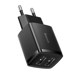 Зарядний Пристрій Baseus Compact Charger 2U 10.5W (CCXJ010201) Black 253857 фото