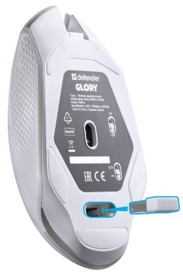 Миша DEFENDER Glory GM-514, LED White (52513) 308538 фото