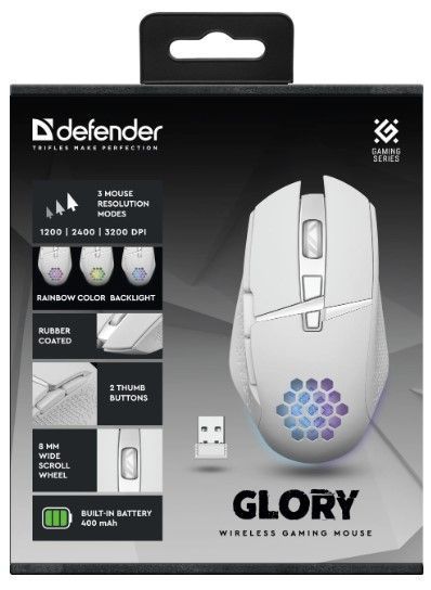 Миша DEFENDER Glory GM-514, LED White (52513) 308538 фото