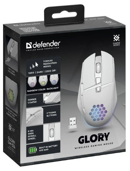 Миша DEFENDER Glory GM-514, LED White (52513) 308538 фото
