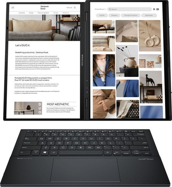 Ноутбук ASUS Zenbook DUO UX8406CA-QL214X 14" FHD OLED, Intel Ultra 7 255H, 32GB, F2TB, UMA, Win11P, Сірий 368132 фото