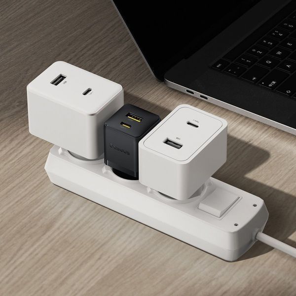 Зарядний Пристрій Baseus Palm Fast Charger Type-C+USB 20W (With Cable Type-C to Type-C 60W 1m) (P10111608213-01) White 347070 фото