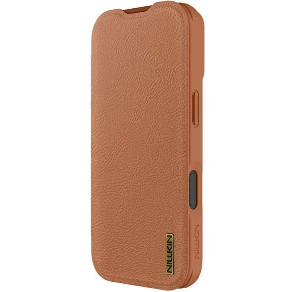 Шкіряний чохол-книжка Nillkin Qin Pro Camshield для Apple iPhone 17 (6.3") Brown 401084 фото