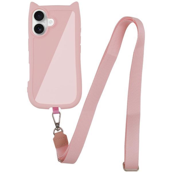 Чохол TPU GETMAN Cat with straps для Apple iPhone 16 Plus (6.7") Pink 357614 фото