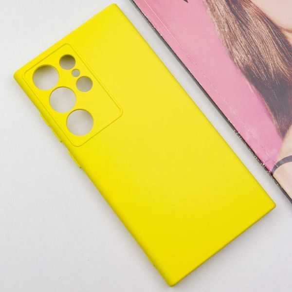 Чохол TPU GETMAN Liquid Silk Full Camera для Samsung Galaxy S24 Ultra Жовтий / Flash 397590 фото