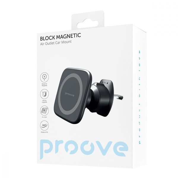 Автомобільний тримач Proove Block Magnetic Air Outlet Car Mount (CHMA00000001) Black 286771 фото