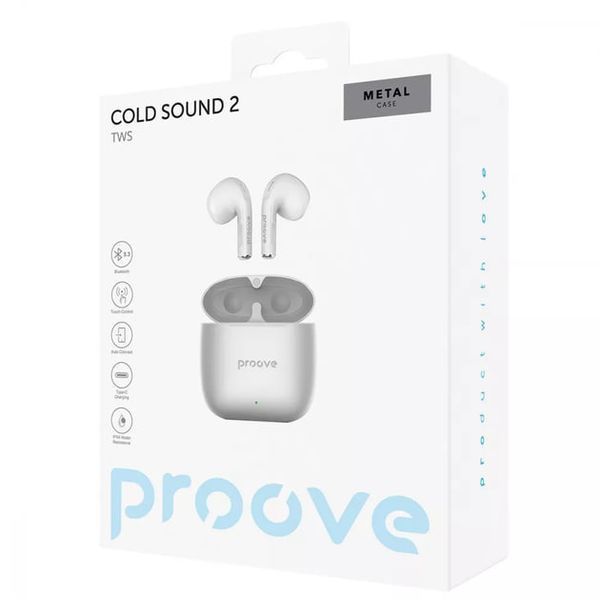 Навушники Proove Cold Sound 2 TWS (TWCS20010006) Silver/White 286762 фото