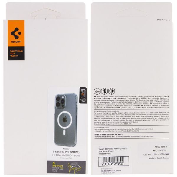 Чохол SGP Ultra Hybrid (MagFit) для Apple iPhone 13 Pro (6.1") Прозорий 262895 фото