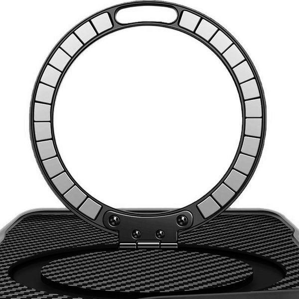 TPU+PC чохол Metal Buttons with MagSafe Carbon Ring для Apple iPhone 17 Pro Max (6.9") Чорний 396672 фото