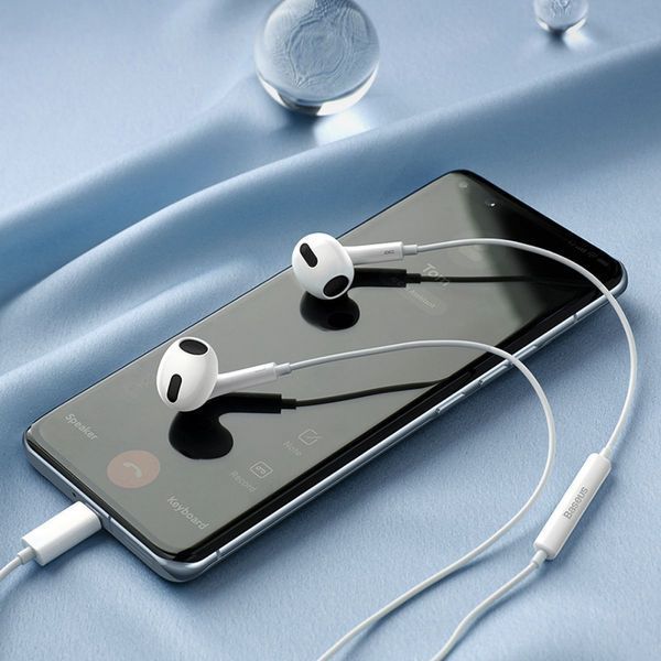 Дротові Навушники BASEUS Encok Type-C Lateral In-ear Wired Earphone C17 (NGCR010002) White 269119 фото