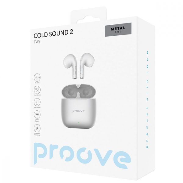 Навушники Proove Cold Sound 2 TWS (TWCS20010006) Silver/White 286762 фото