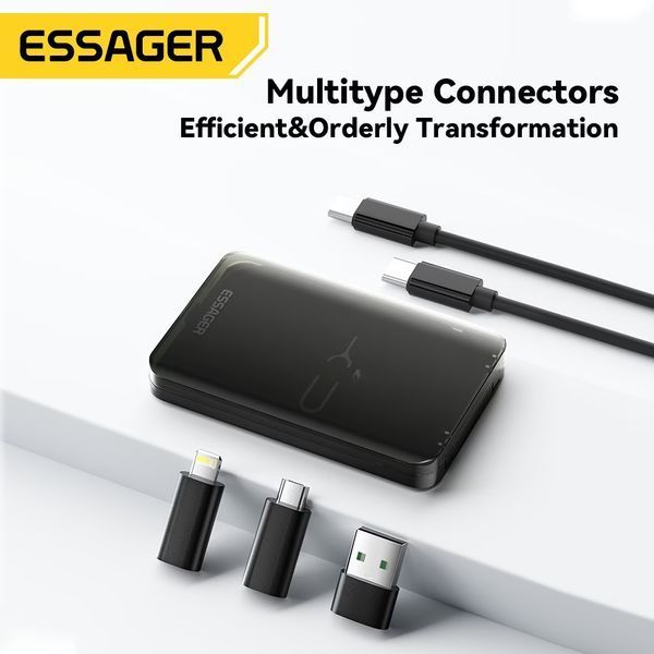 Кабель ESSAGER geometric multifunctional data cable storage box (ECJHZ-JH01-P) Black 314534 фото