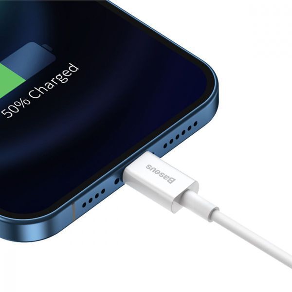 Кабель Baseus Superior Series Fast Charging Lightning 2.4A (0.25m) (CALYS-02) White 271339 фото