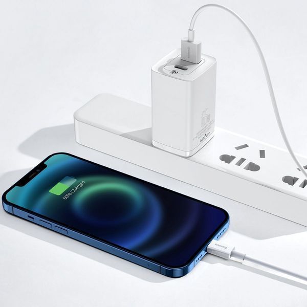 Кабель Baseus Superior Series Fast Charging Lightning 2.4A (0.25m) (CALYS-02) White 271339 фото