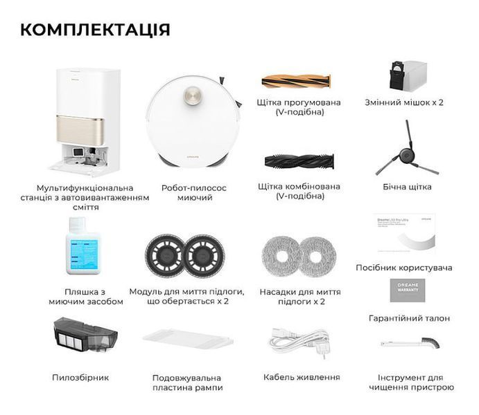 Робот-пилосос Dreame Bot L50 Pro Ultra (RLL84CE) White 359387 фото