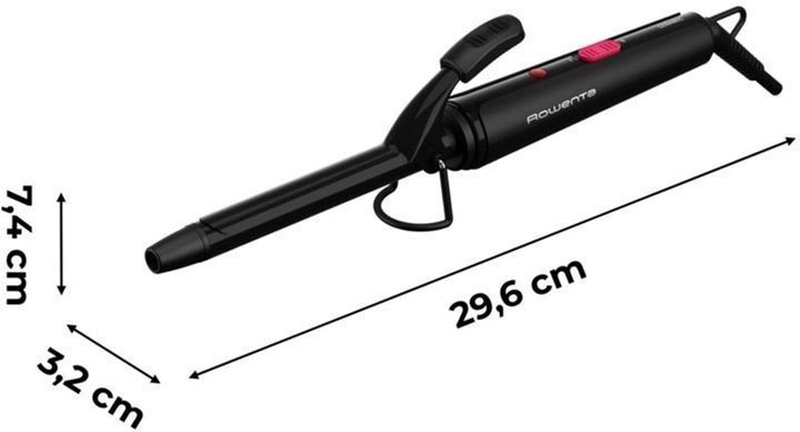 Плойка Rowenta Curling Tong, 25Вт, темп.режимів-1, D -16mm, >180С, кераміка, чорний (CF2133F0) 366629 фото