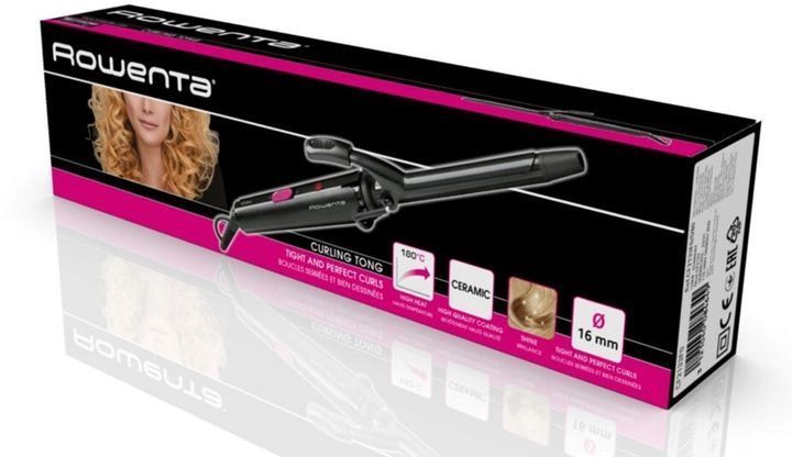 Плойка Rowenta Curling Tong, 25Вт, темп.режимів-1, D -16mm, >180С, кераміка, чорний (CF2133F0) 366629 фото