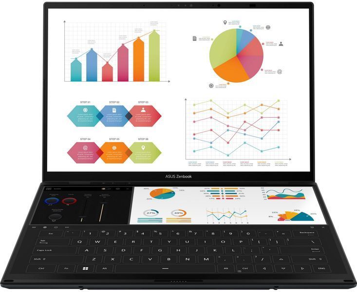 Ноутбук ASUS Zenbook DUO UX8406CA-QL214X 14" FHD OLED, Intel Ultra 7 255H, 32GB, F2TB, UMA, Win11P, Сірий 368132 фото